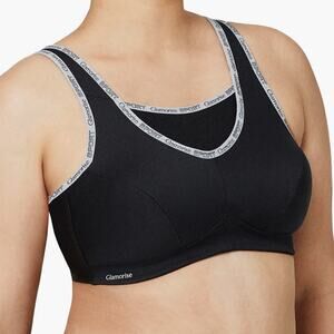 *NWOT Glamorise No-Bounce Camisole Sports Black Bra – 34I